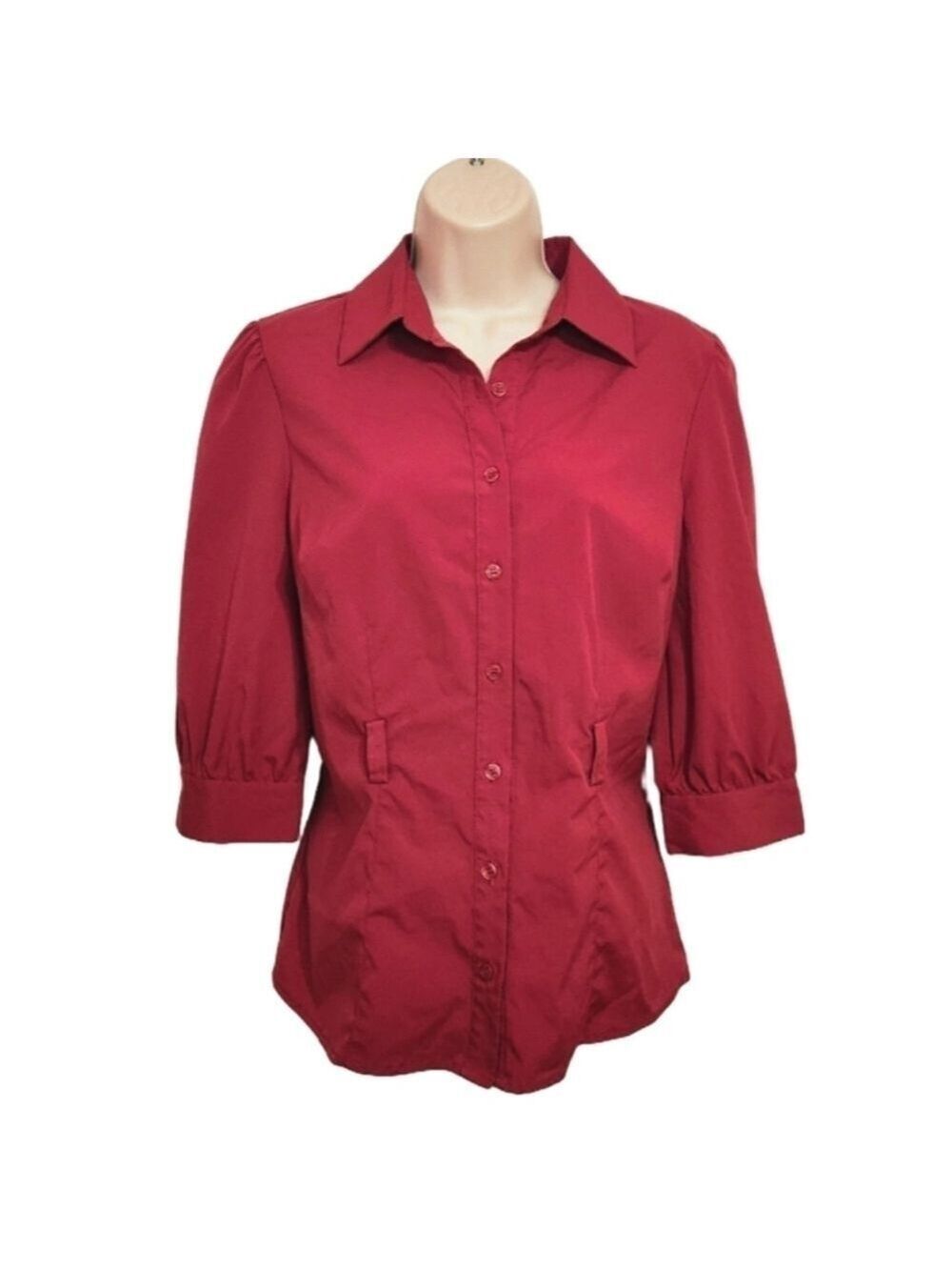 Style & Co Hot Pink Button Front Shirt Size 4
